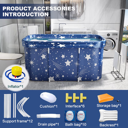 Baignoire Pliable Portable Adulte & Enfant – SPA Maison Grande Capacité avec Isolation – Bain Chaud ou Froid Relaxant