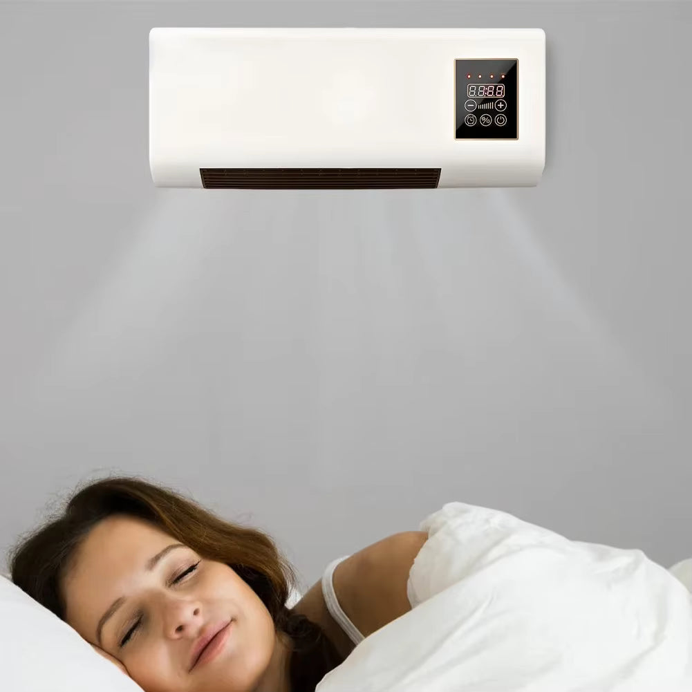 Chauffage Électrique Mural 1800W 2 en 1 – Radiateur avec Écran Tactile et Minuterie