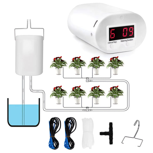 Système d'Arrosage Automatique USB pour Plantes d’Intérieur – Kit Irrigation Goutte à Goutte avec Programmateur pour 8 Pots