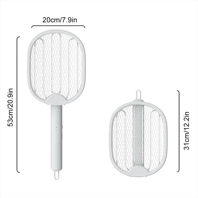 Raquette Électrique Anti-Moustiques Rechargeable Pliable UV – Tue Insectes Volants – Anti Moustique Portable