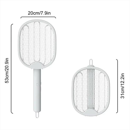 Raquette Électrique Anti-Moustiques Rechargeable Pliable UV – Tue Insectes Volants – Anti Moustique Portable