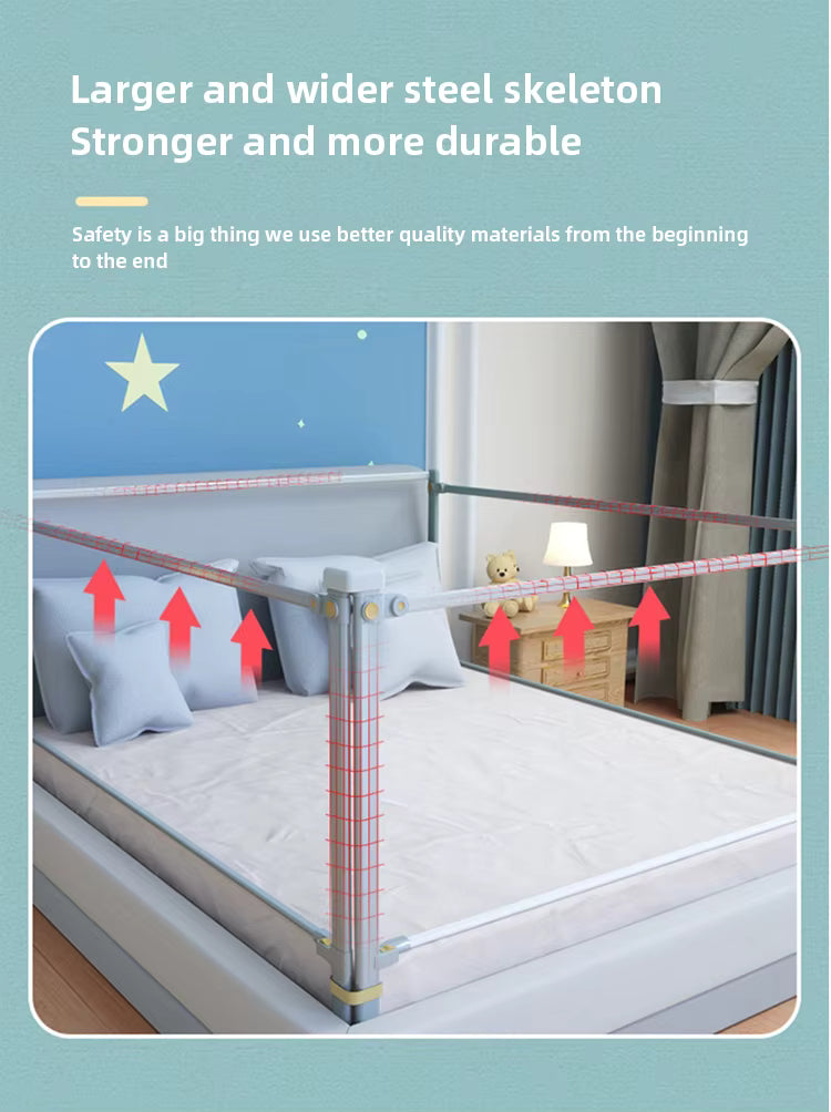 Barrière de Lit Enfant Réglable – Garde-Corps de Sécurité Relevable – Protection Bébé Lavable