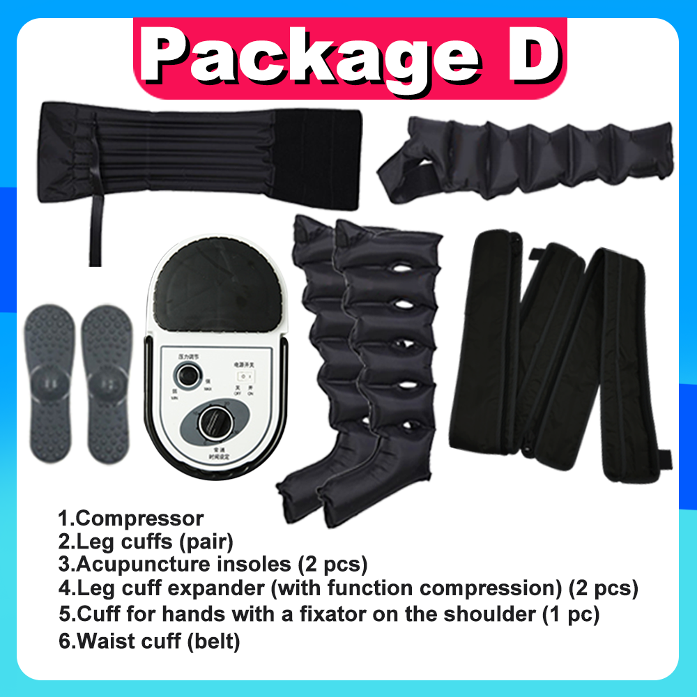 Masseur de Compression d’Air Premium Corps Complet 220V – Massage Pneumatique Jambes Bras Taille Pieds et Mollets – Appareil Relaxation Musculaire Haut de Gamme