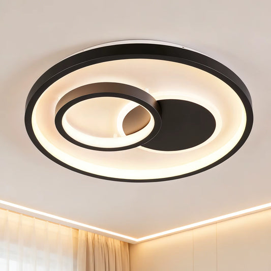 Plafonnier LED Moderne 30W Dimmable avec Mémoire, 3 Températures de Couleur 3000K-6500K, Luminaire Design Rond pour Salon, Chambre et Cuisine
