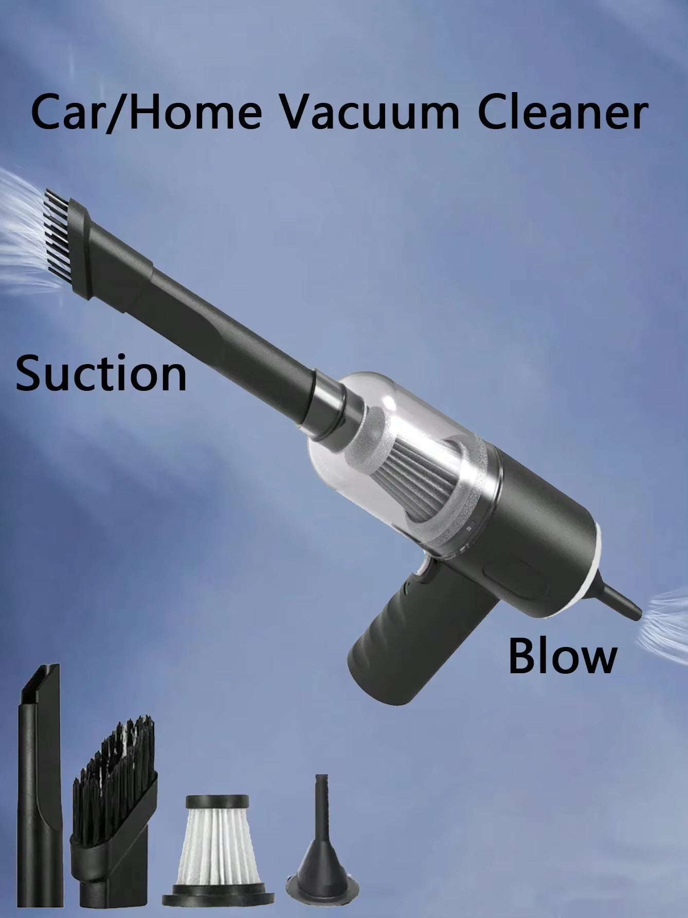 Aspirateur 3 en 1 sans fil avec fonction aspiration et soufflage USB
