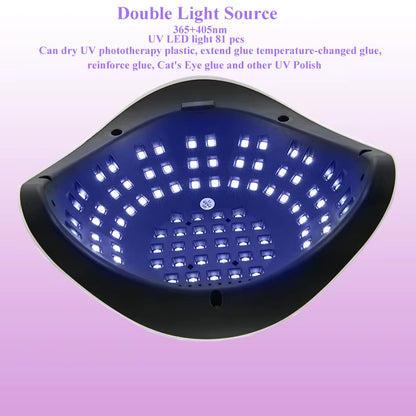 Lampe UV LED SUN X27MAX 81 LEDs pour Ongles – Sèche Vernis Gel Professionnel avec Écran LCD – Lampe Nail Art EU Plug