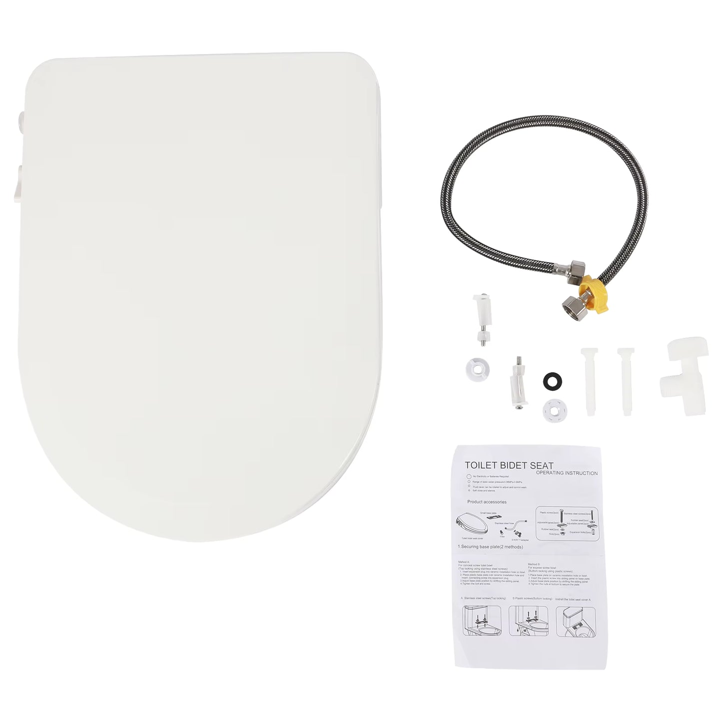 Siège WC Bidet Non Électrique – Double Buse Lavage Féminin et Arrière – Fermeture Douce