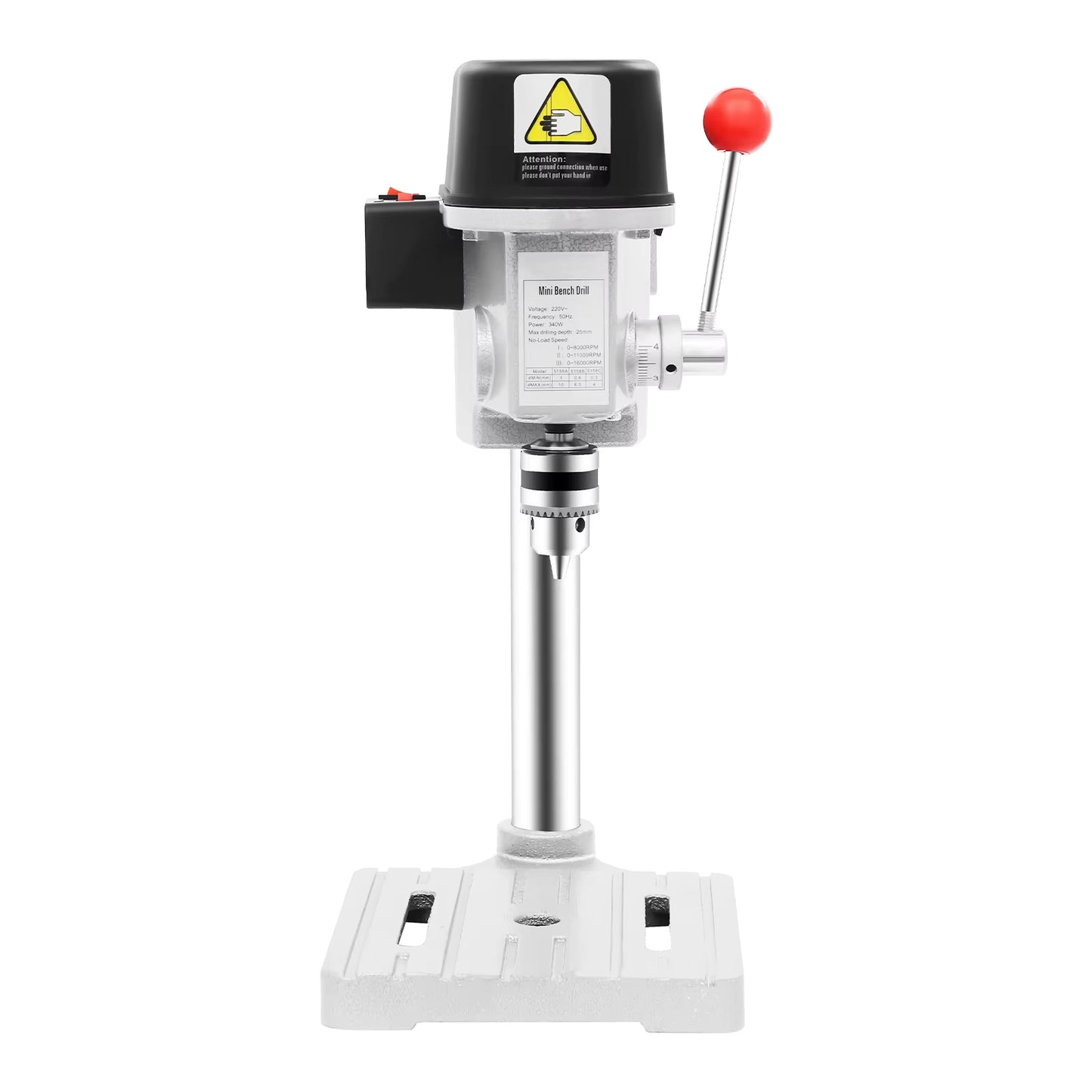 Mini perceuse d’établi 340W réglable 3 vitesses, perceuse de précision sur table, outil électrique portable pour bois, métal et bricolage
