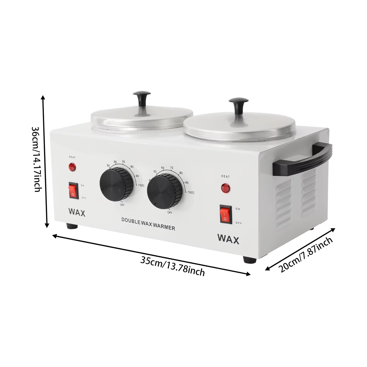 Chauffe-Cire Électrique Double Pot 400 ml – Appareil de Fonte de Cire Réglable 0-100°C
