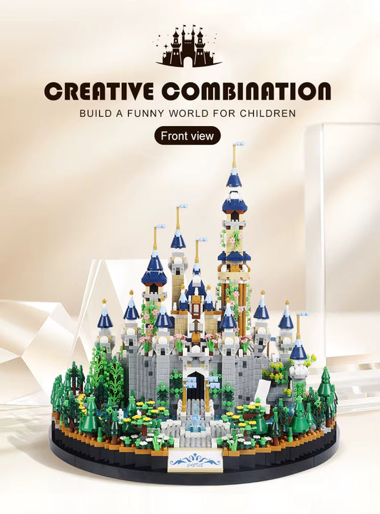Château Magique LED Sakura en Blocs de Construction – Maquette 3D Lumineuse DIY 6180 Pièces – Décoration Féérique Premium – Cadeau Adulte & Enfant