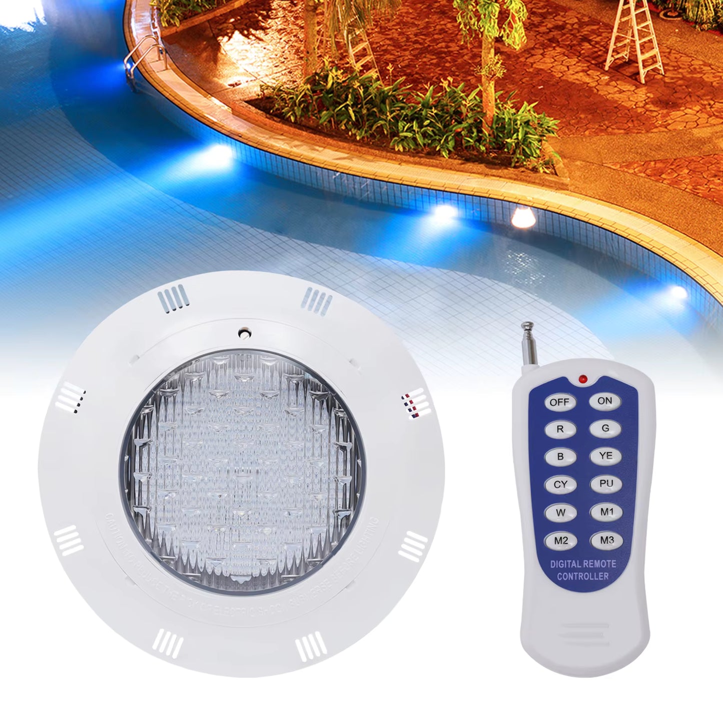 Lampe LED Piscine Submersible 45W RGB – Éclairage Sous-Marin IP68 avec Télécommande