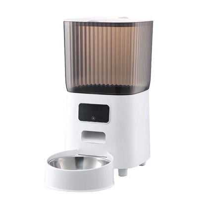 Mangeoire Automatique Connectée pour Chat et Chien 5L – Distributeur de Nourriture Intelligent WiFi avec Caméra – Acier Inoxydable