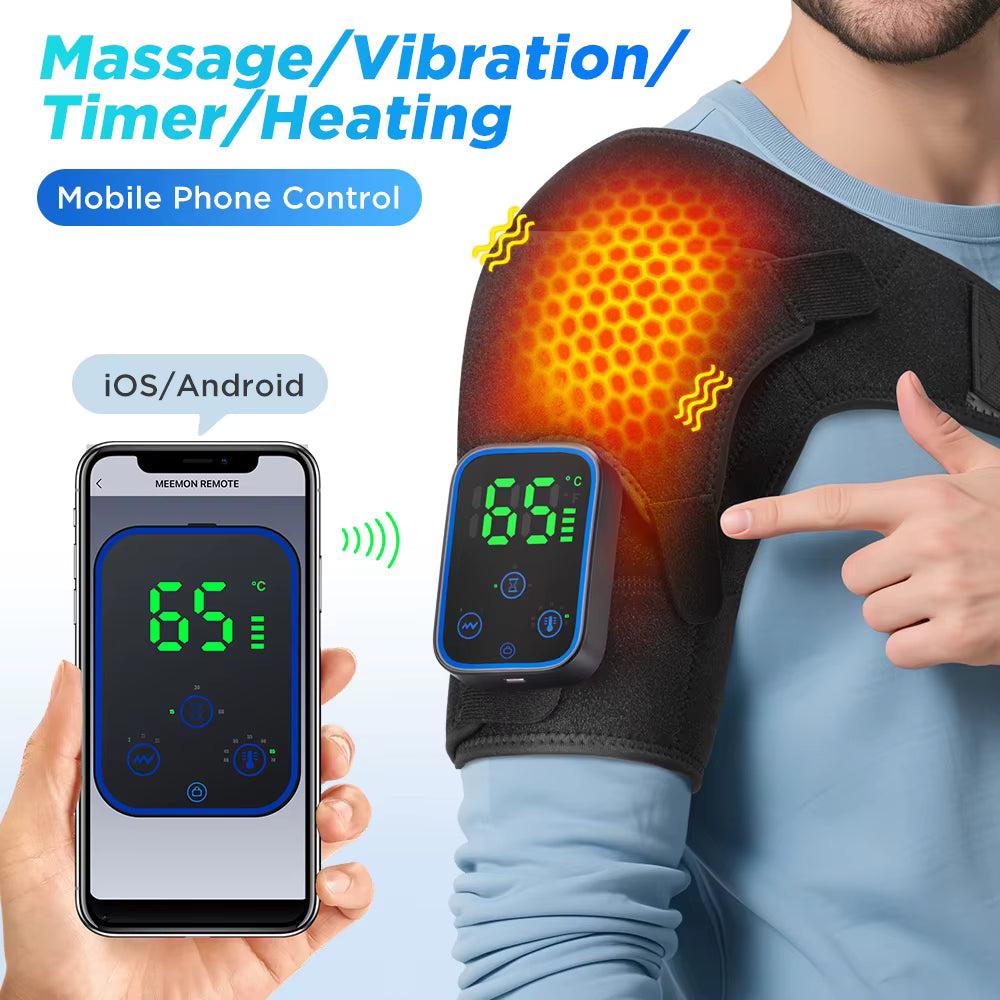 Ceinture de Massage Chauffante Épaules & Cou – 7 Modes Vibrants, Fonction Chaleur, Sans Fil, Relaxation Musculaire