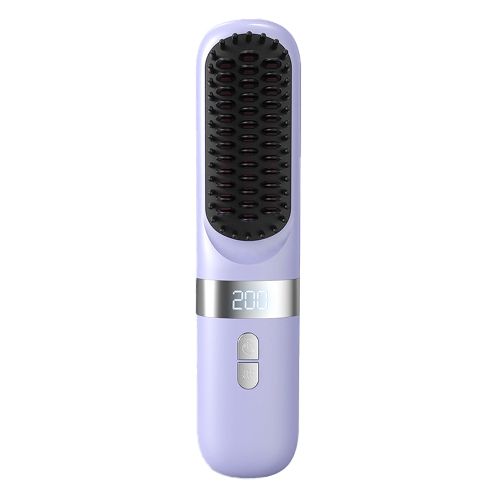 Brosse Lissante Électrique Sans Fil – Lisseur Cheveux Anti-Brûlure à Ions