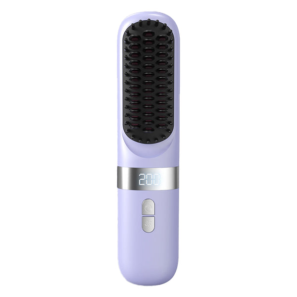 Brosse Lissante Électrique Sans Fil – Lisseur Cheveux Anti-Brûlure à Ions