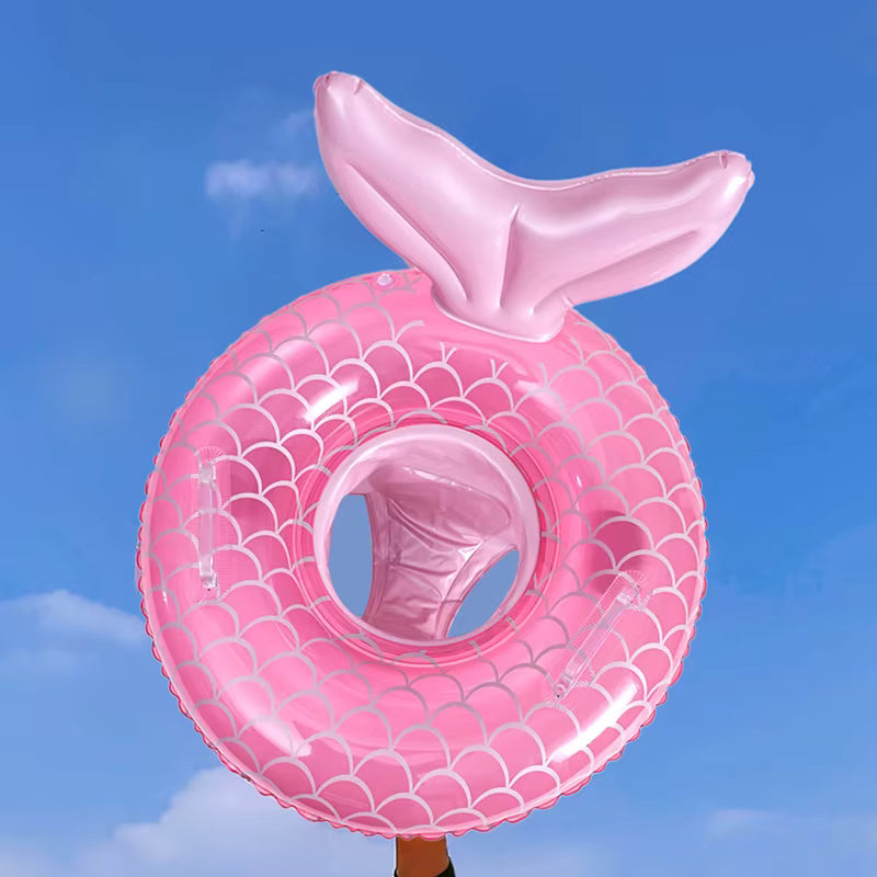 Bouée Gonflable Sirène avec Siège Intégré – Flotteur Piscine Enfant Queue de Sirène Rose Anneau de Natation Été
