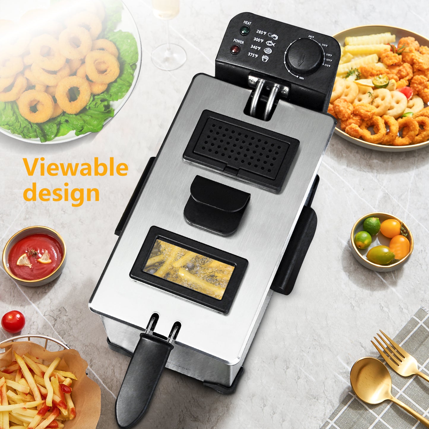 Friteuse électrique 2200W 3L avec contrôle de température