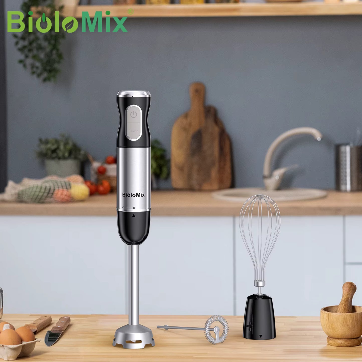 Mixeur plongeant 3 en 1 1000W en acier inoxydable