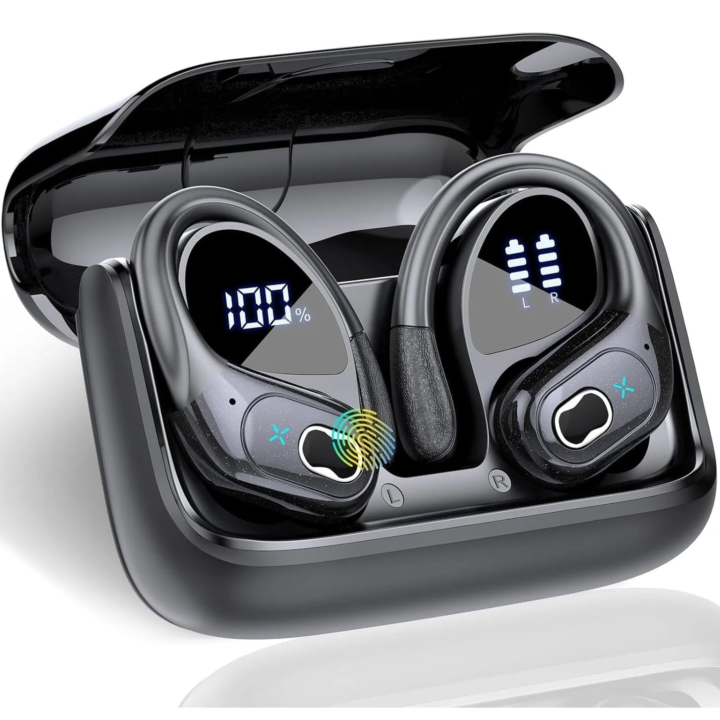Écouteurs Bluetooth 5.4 Sans Fil Sport avec Réduction de Bruit ENC – Casque Intra-Auriculaire HiFi Stéréo – Autonomie Longue Durée 75H – Micro Intégré et Boîtier de Charge LED