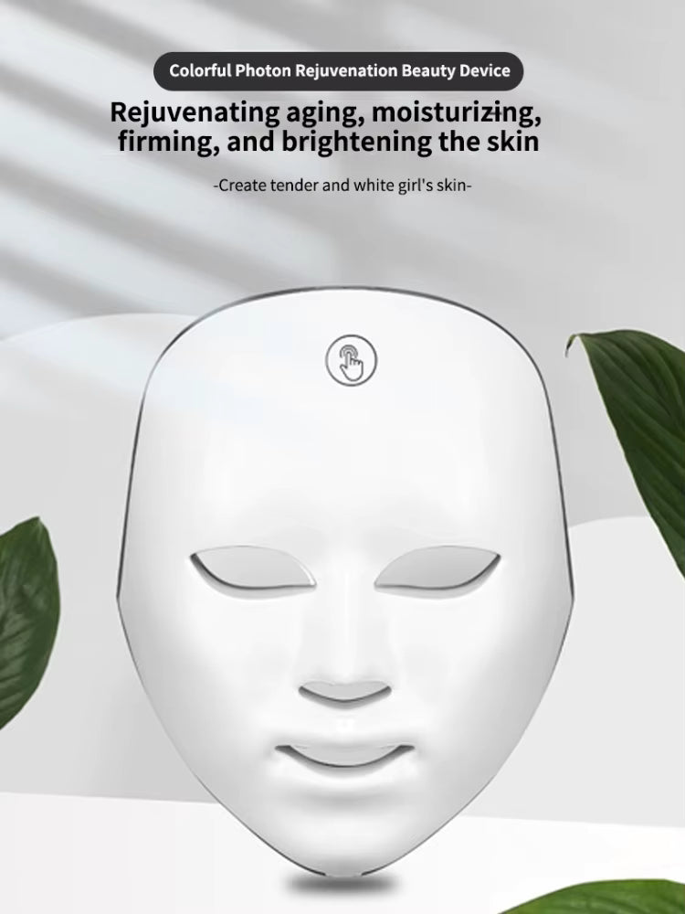 Masque LED de Beauté pour le Visage – Appareil de Soin Lumineux Anti-Imperfections et Relaxation Peau – Lumières Colorées Thérapie Visage