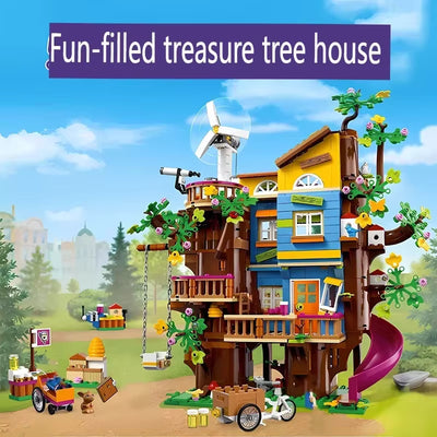 Casa del Árbol 1114 Piezas Bloques de Construcción – Casa de la Naturaleza con Tobogán – Juego Creativo Infantil – Regalo para Niña Niño –