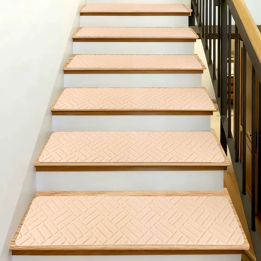 Lot de 15 Tapis de Marche Antidérapants pour Escalier – Revêtement Adhésif Lavable pour Escaliers Intérieurs Bois, Sécurité Enfants et Seniors