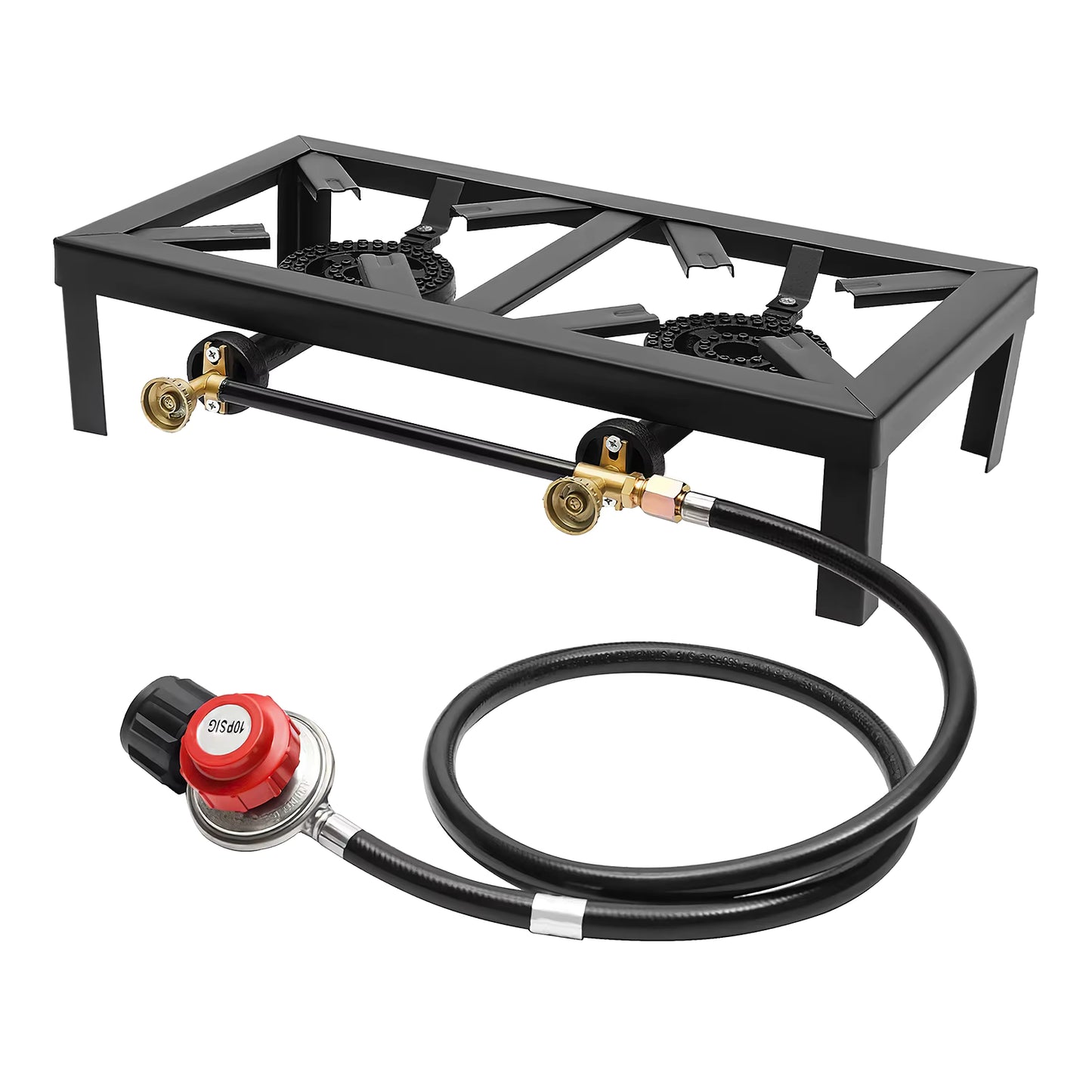 Réchaud à Gaz Portable Double Brûleur 8000W – Cuisinière Extérieure Propane Camping