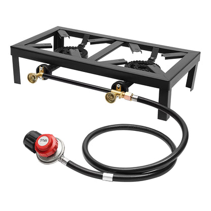 Réchaud à Gaz Portable Double Brûleur 8000W – Cuisinière Extérieure Propane Camping