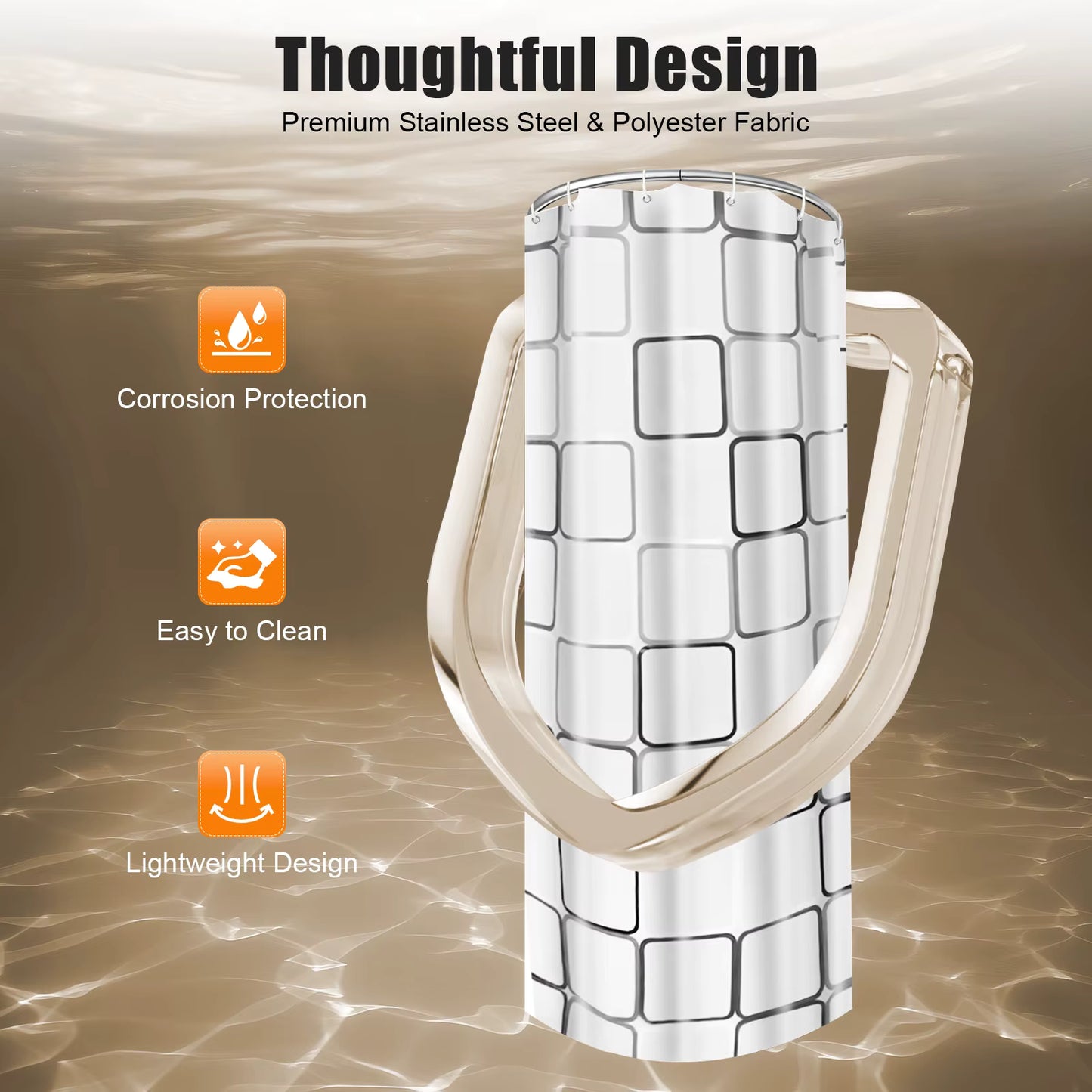 Tringle de douche extensible 0,9-1,3 m en inox