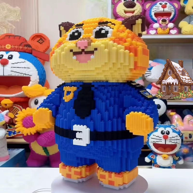 Figurine blocs de construction 7000 pièces – Modèle animal cartoon policier à assembler – Jeu créatif enfants & adultes – Compatible briques