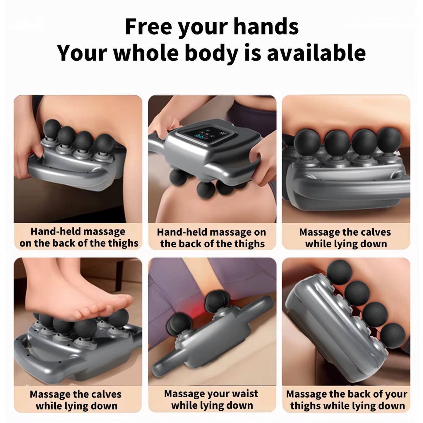 Pistolet de massage musculaire multifonction 16 têtes – Appareil de massage corps, 99 vitesses, anti-douleur, récupération sportive