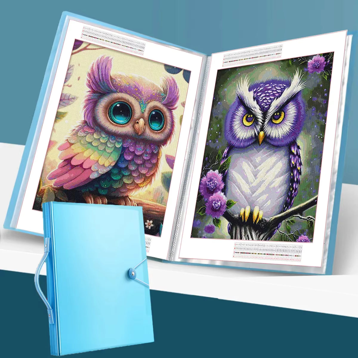 Album de Rangement pour Peinture Diamant 80 Pages – Portfolio avec Pochettes Transparentes