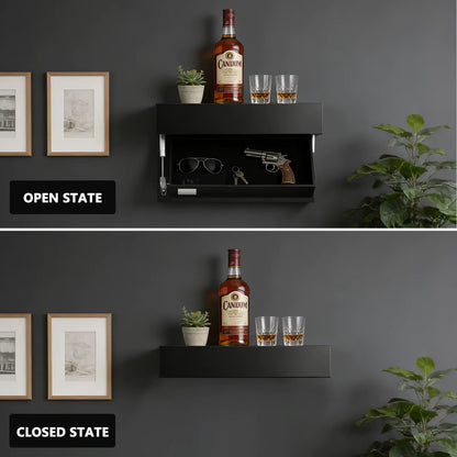 Étagère Murale Flottante avec Compartiment Secret Caché – Coffre de Rangement Dissimulé pour Salon, Bureau, Chambre et Cuisine
