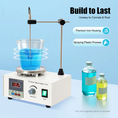 Agitateur Magnétique Chauffant 250W – Plaque Chauffante avec Contrôle Température et Vitesse – Mélangeur de Laboratoire Numérique 2000 ml