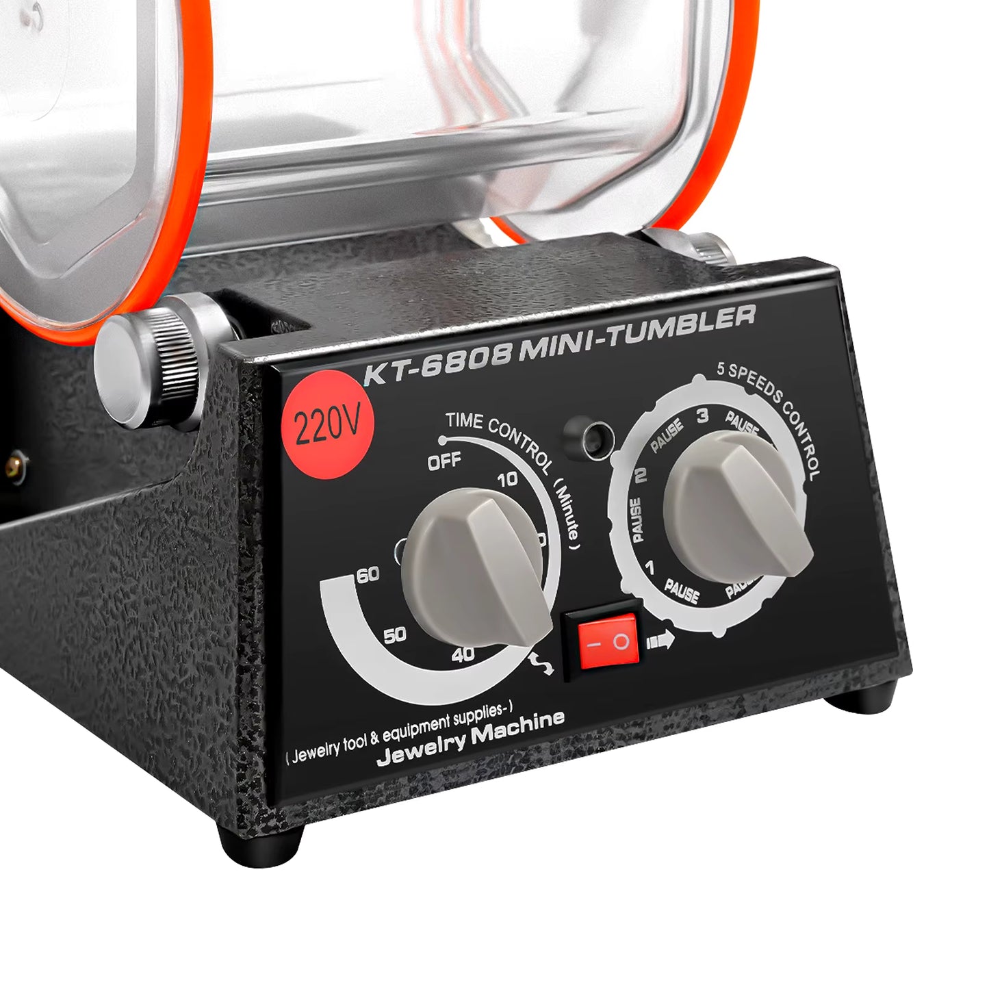 Polisseuse électrique 5 vitesses 60W – Machine à polir rotative pour bijoux, pierres, métaux – Polissage automatique avec tambour 3KG