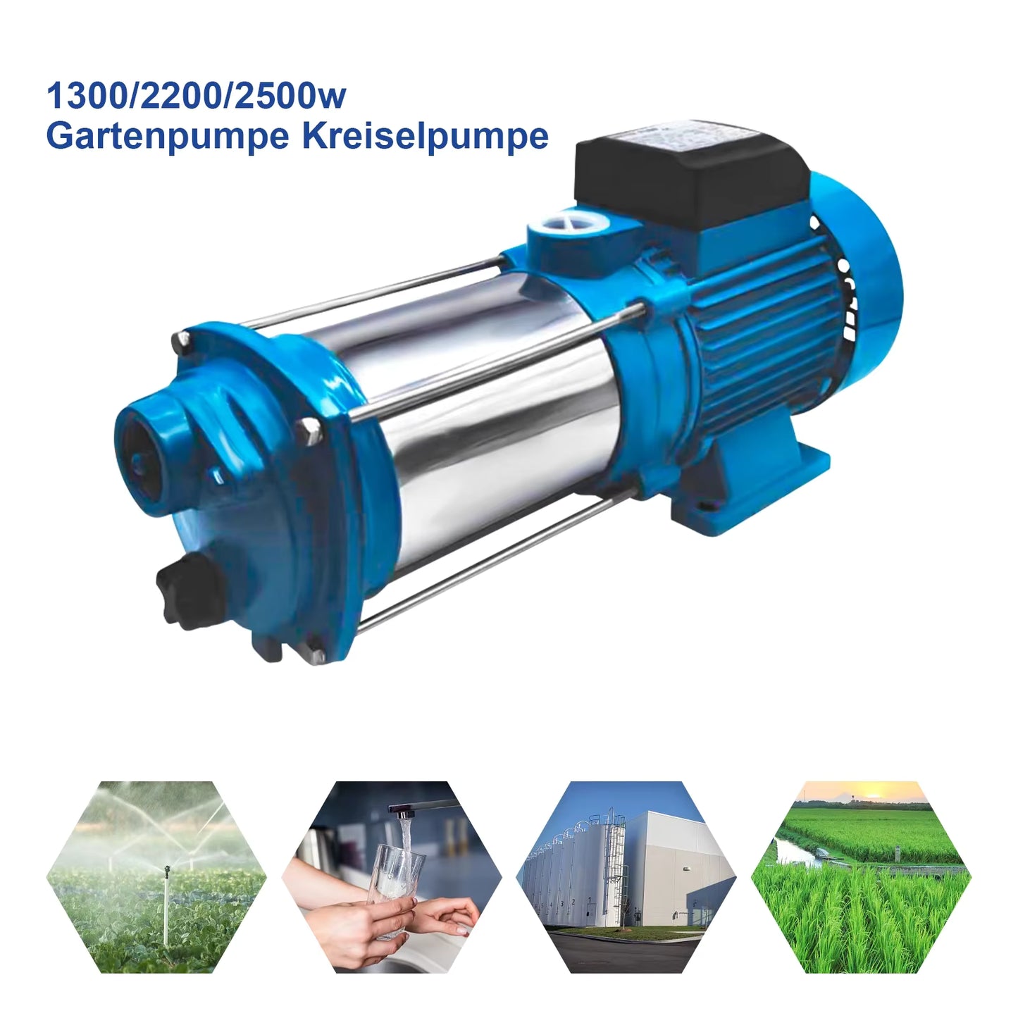 Pompe centrifuge eau domestique 1300W – 4000 L/h – Pompe de jardin arrosage – Pression élevée 220V