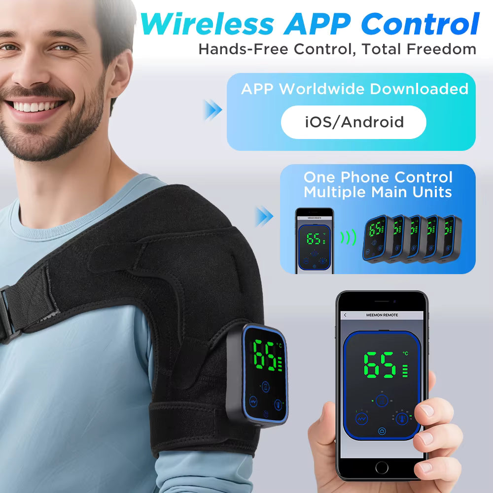Ceinture de Massage Chauffante Épaules & Cou – 7 Modes Vibrants, Fonction Chaleur, Sans Fil, Relaxation Musculaire