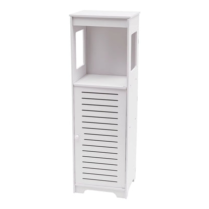 Armario de Baño de 4 Niveles de PVC – Estante de Almacenamiento Impermeable con Puerta Ventilada