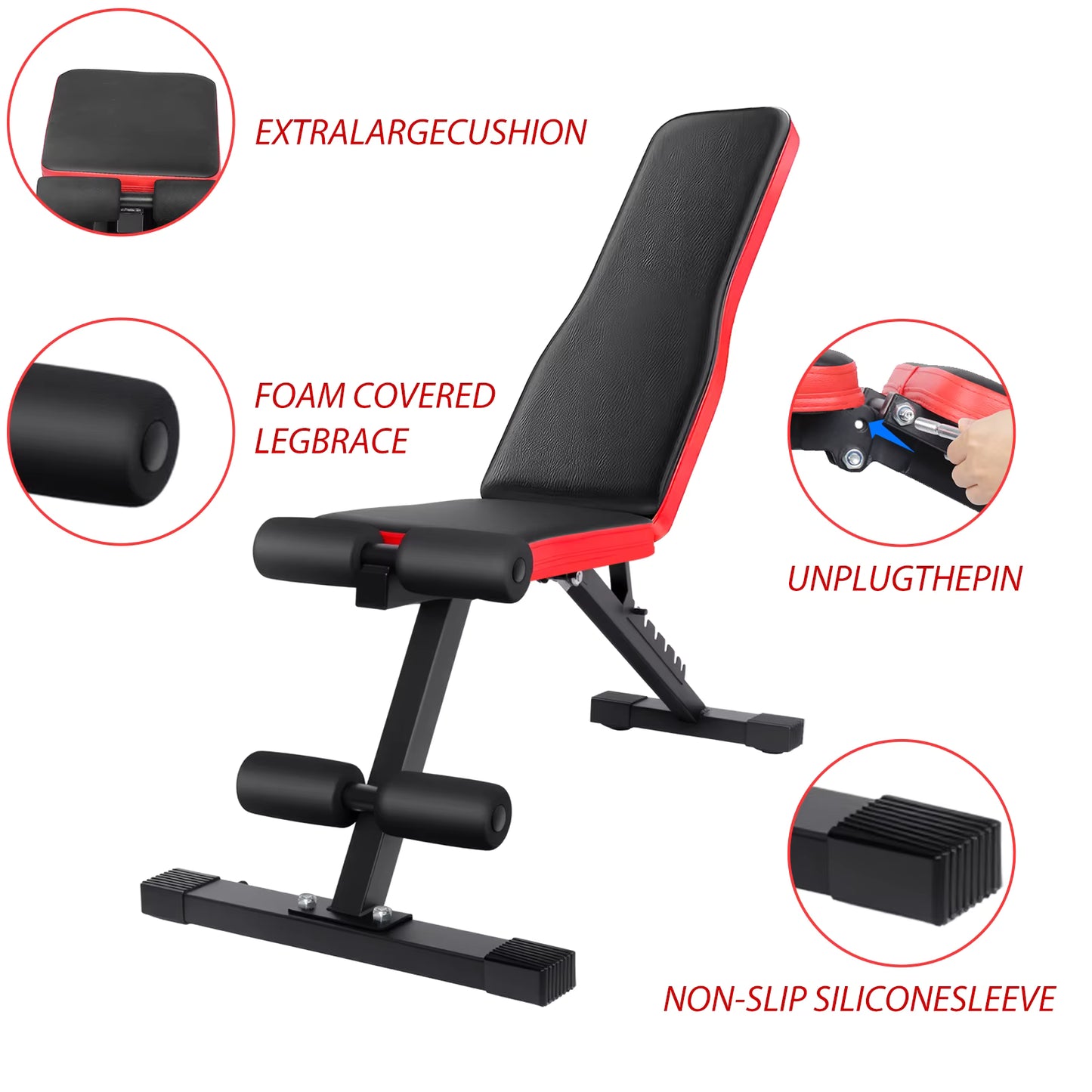 Banc de Musculation Multifonction Réglable 7 Positions – Pliable – Développé Couché & Haltères