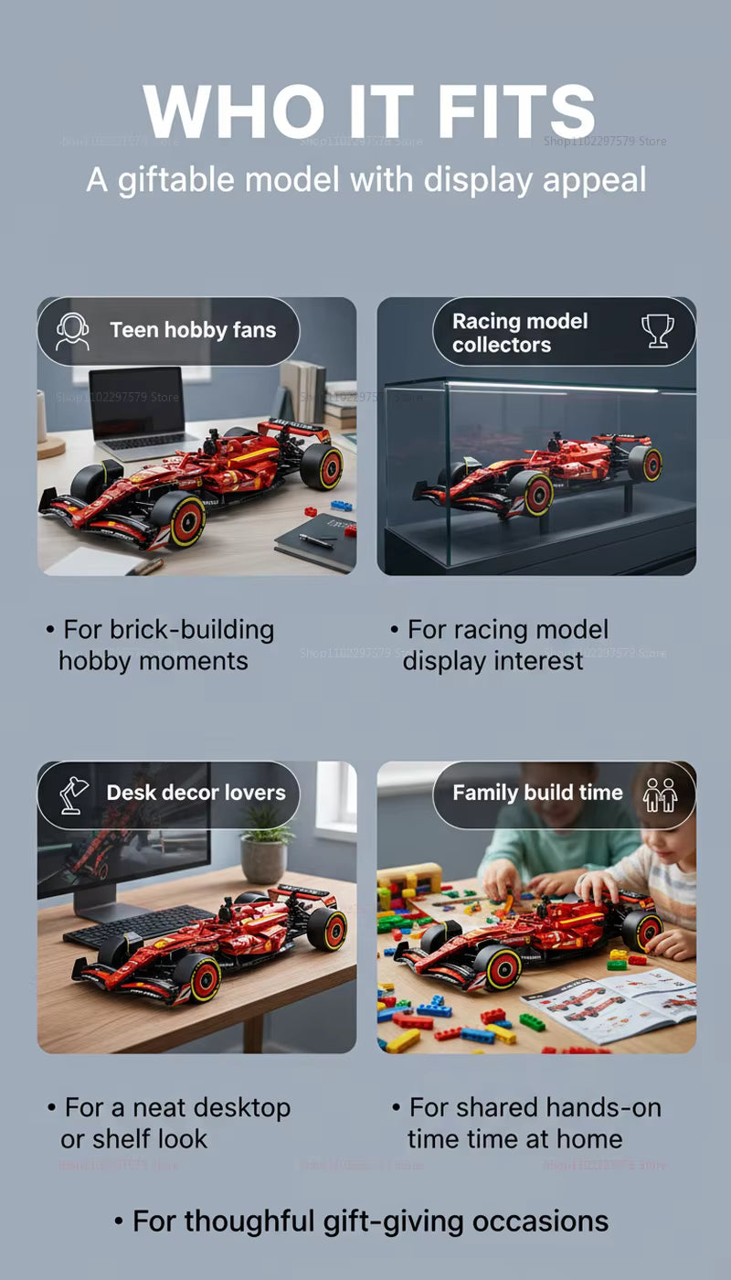 Voiture de Course en Blocs de Construction 1188 Pièces – Modèle Technique à Assembler – Véhicule Sport de Collection – Jeu Créatif