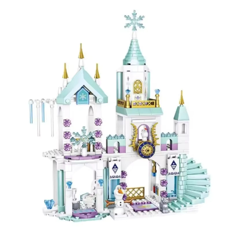 Château Princesse Blocs de Construction 360 Pièces – Palais Neige Hiver – Jeu Créatif Enfant – Cadeau Fille