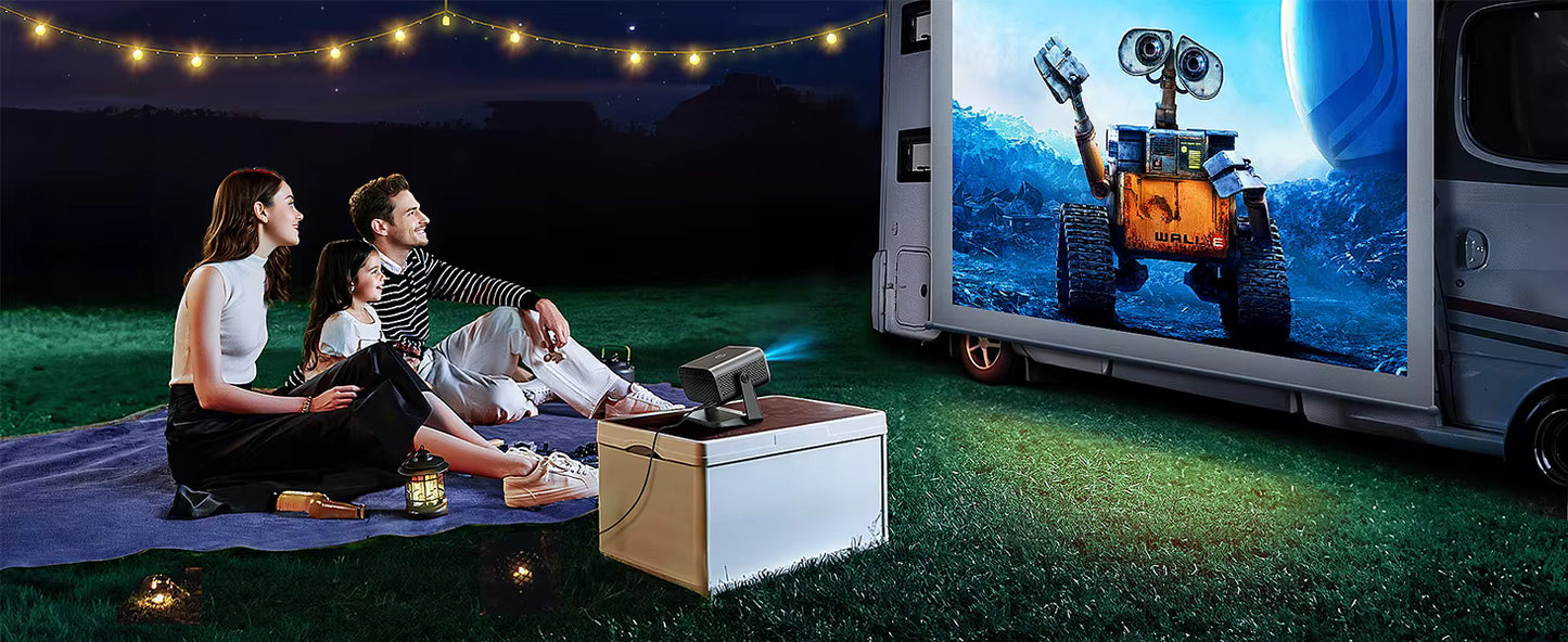 Mini Vidéoprojecteur WiFi Bluetooth 1080P – Electric Focus & Auto Keystone – Home Cinéma Portable