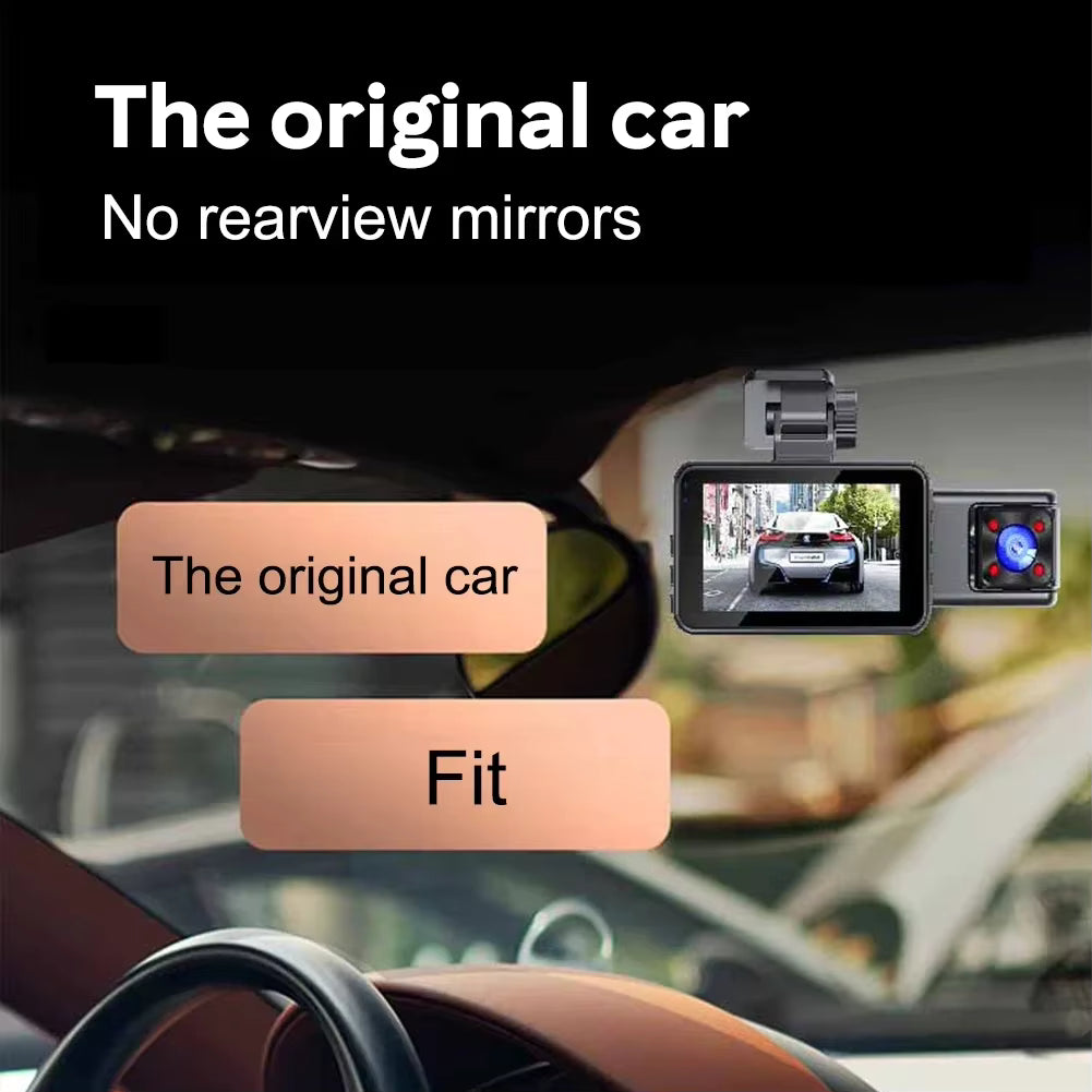 Dashcam Voiture 1080P Double Caméra Avant Arrière WiFi Écran 3 Pouces Vision Nocturne Grand Angle