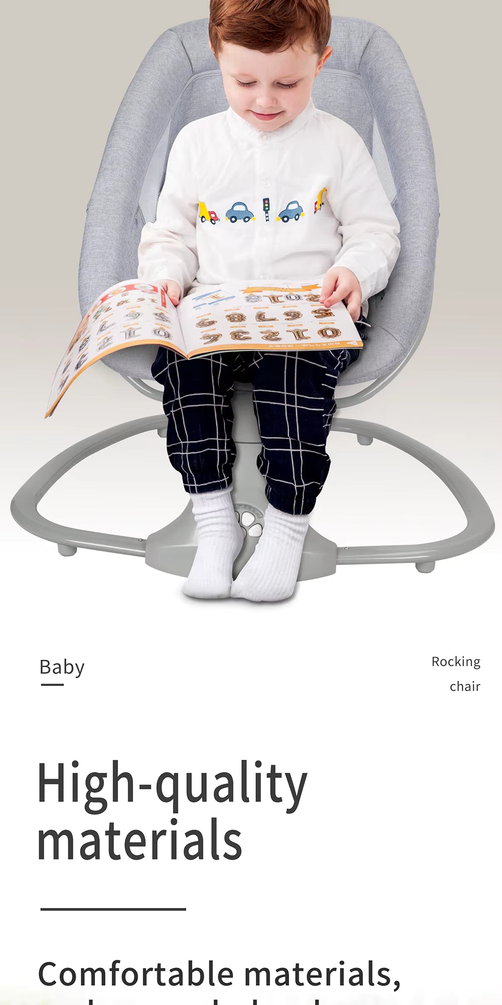 Berceau électrique pour bébé avec balancement automatique, télécommande, moustiquaire et coussin respirant