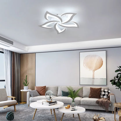 Plafonnier LED Design Pétale 60W 6750LM – Luminaire Moderne Blanc Froid 6500K