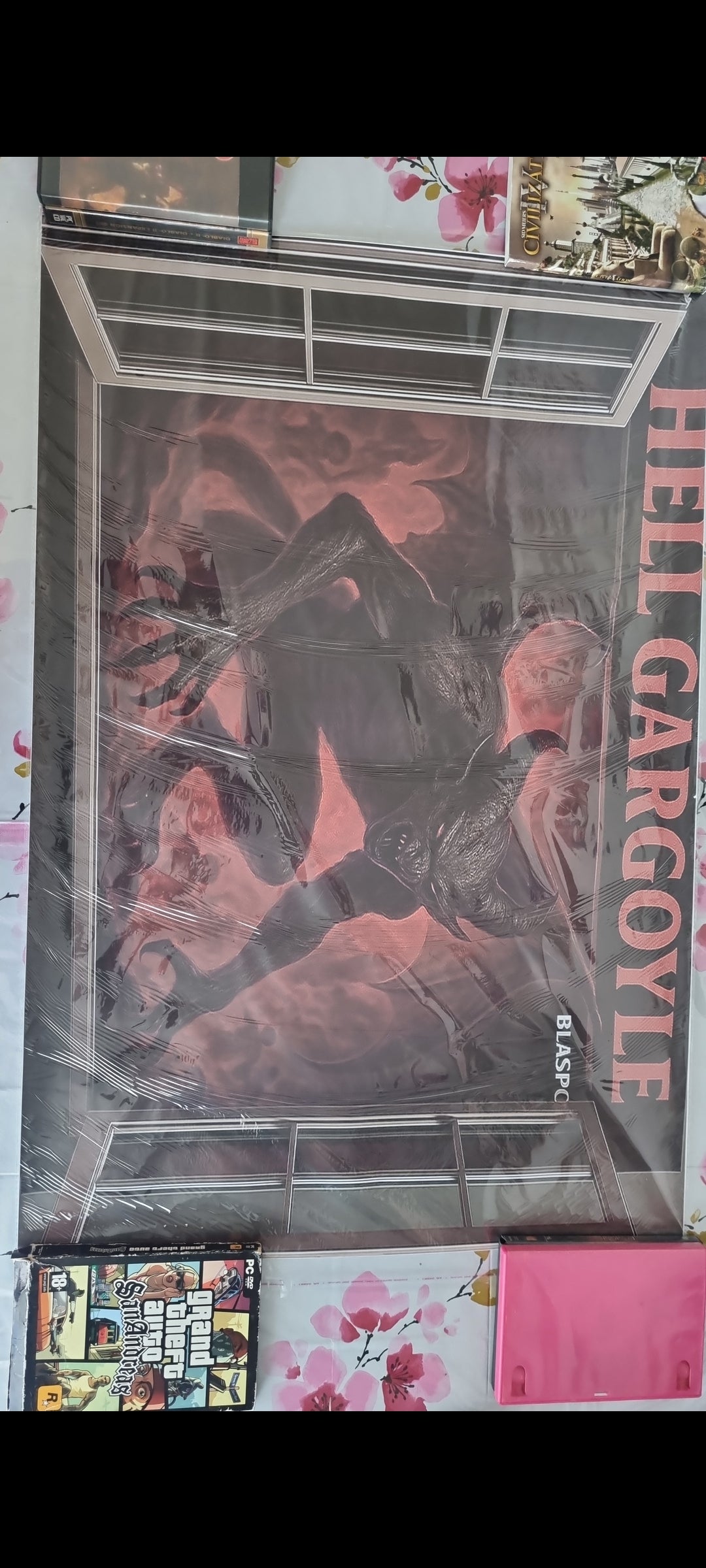 Stickers : Hell Gargoyle – Sticker mural géant 90x60 cm –neuf Démon infernal, art horreur dark fantasy – Déco chambre, gaming, salon – Exclusif – 8