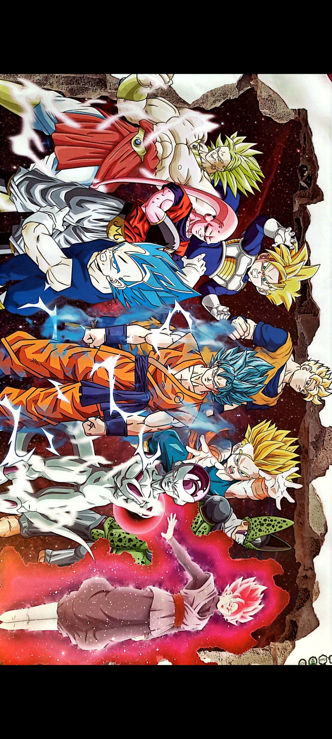 Stickers : Sticker mural Dragon Ball Super – Goku, Vegeta, Broly, Freezer, Cell, Boo – Effet 3D trou mural – Grand format 90x60 cm – neuf 8