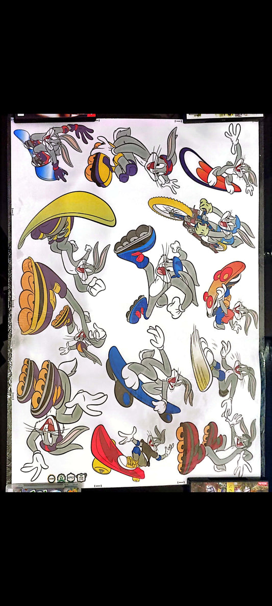 Stickers muraux Bugs Bunny – Grand format 90x60 cm – Skate, fun, Looney Tunes, déco murale chambre enfant, cartoon vintage – 8