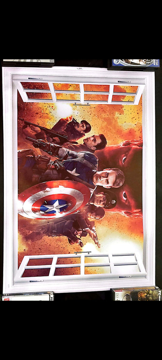Stickers muraux Captain America – Super-héros, Avengers, Marvel, décoration chambre ado, cinéma, action – Grand format 90x60 cm – 8