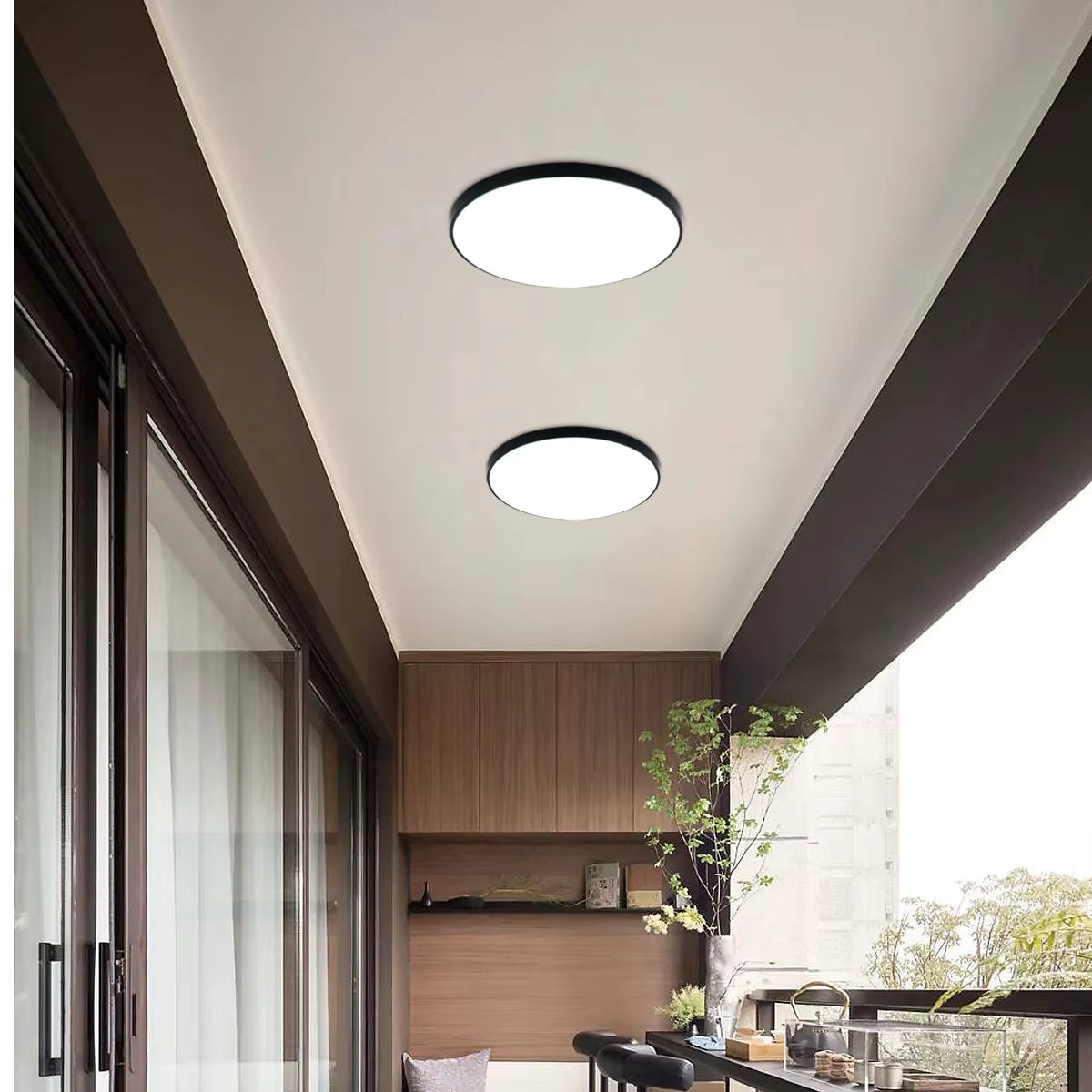Plafonnier LED rond 24W étanche moderne